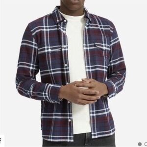 Everlane Button Down Plaid Brushed Flannel Shirt Size Medium